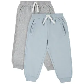 2-Pack Infant & Toddler Boys Blue & Gray Pocketed Joggers