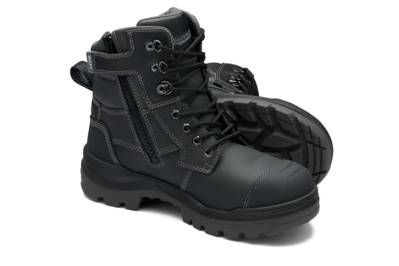 8071 Blundstone RotoFlex Steel Zip Sided Safety Boot Black