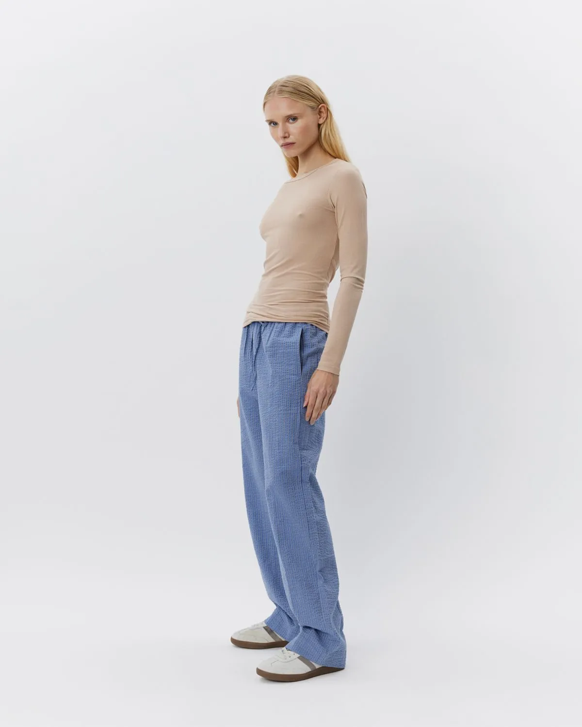 ABIGAILESW TROUSERS - Blue-Black w Antique White