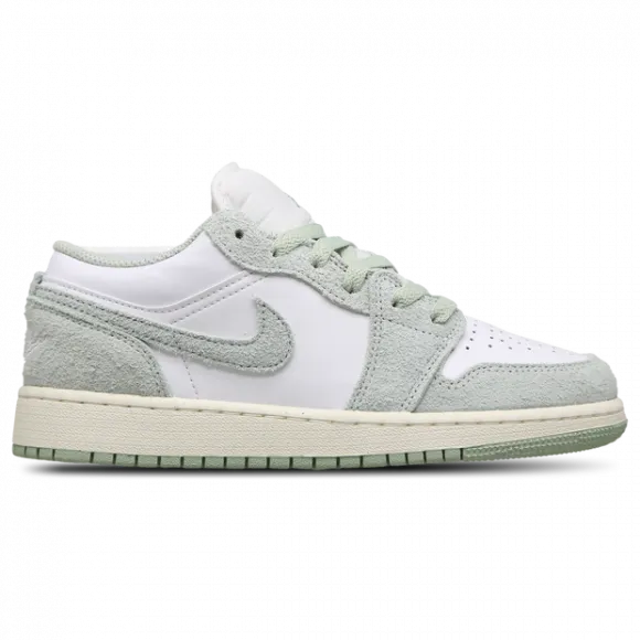 Air Jordan 1 Low SE GS Sneakers in White/Seafoam/Sail