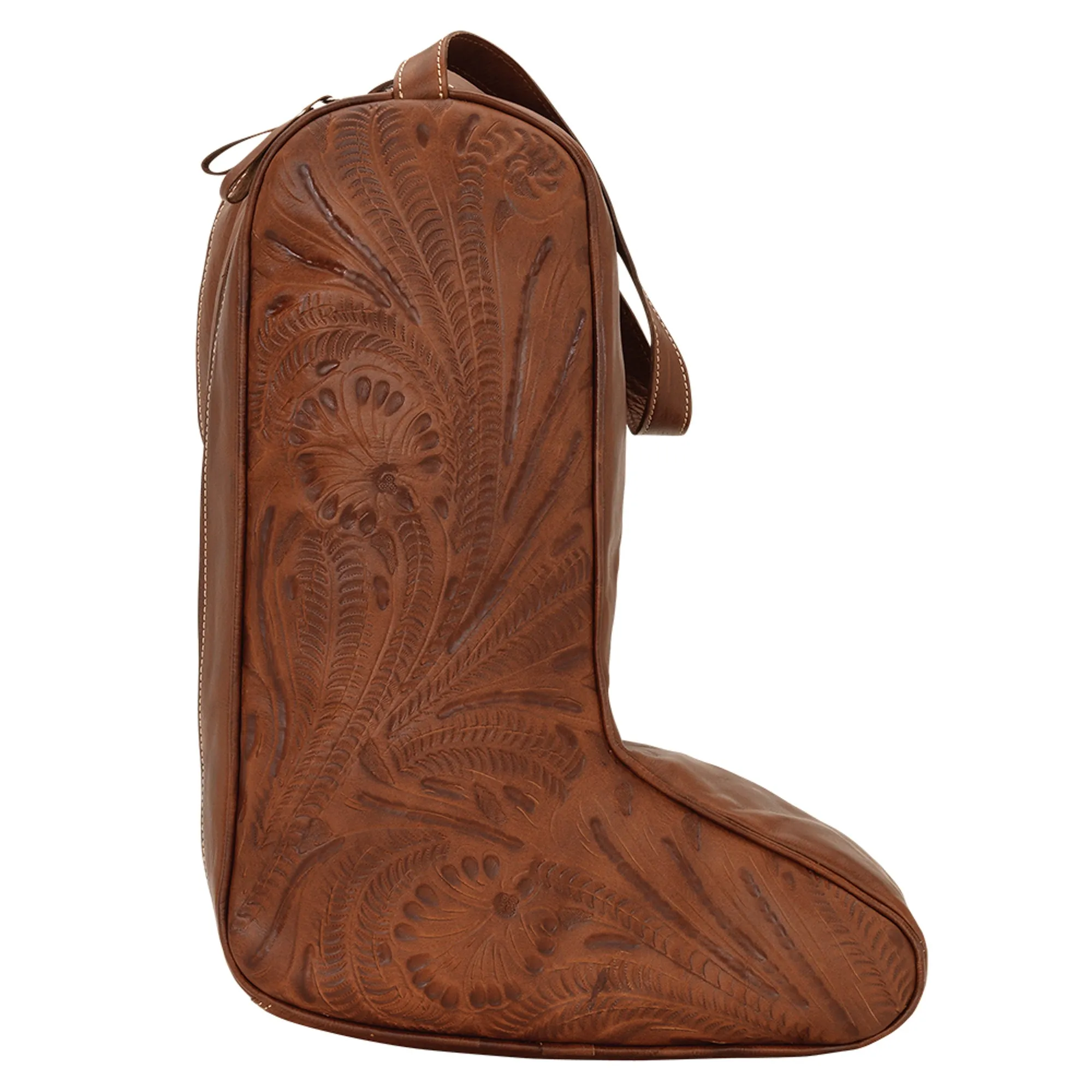 American West Retro Romance Antique Brown Leather Mens Boot Bag