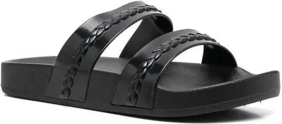 Ancient Greek Sandals Meli double-strap slides Black