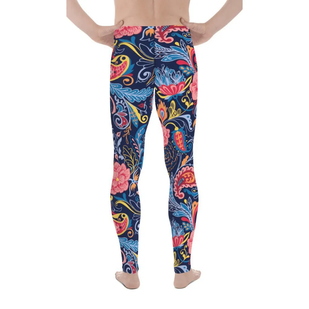 Art Deco Floral Men's Leggings