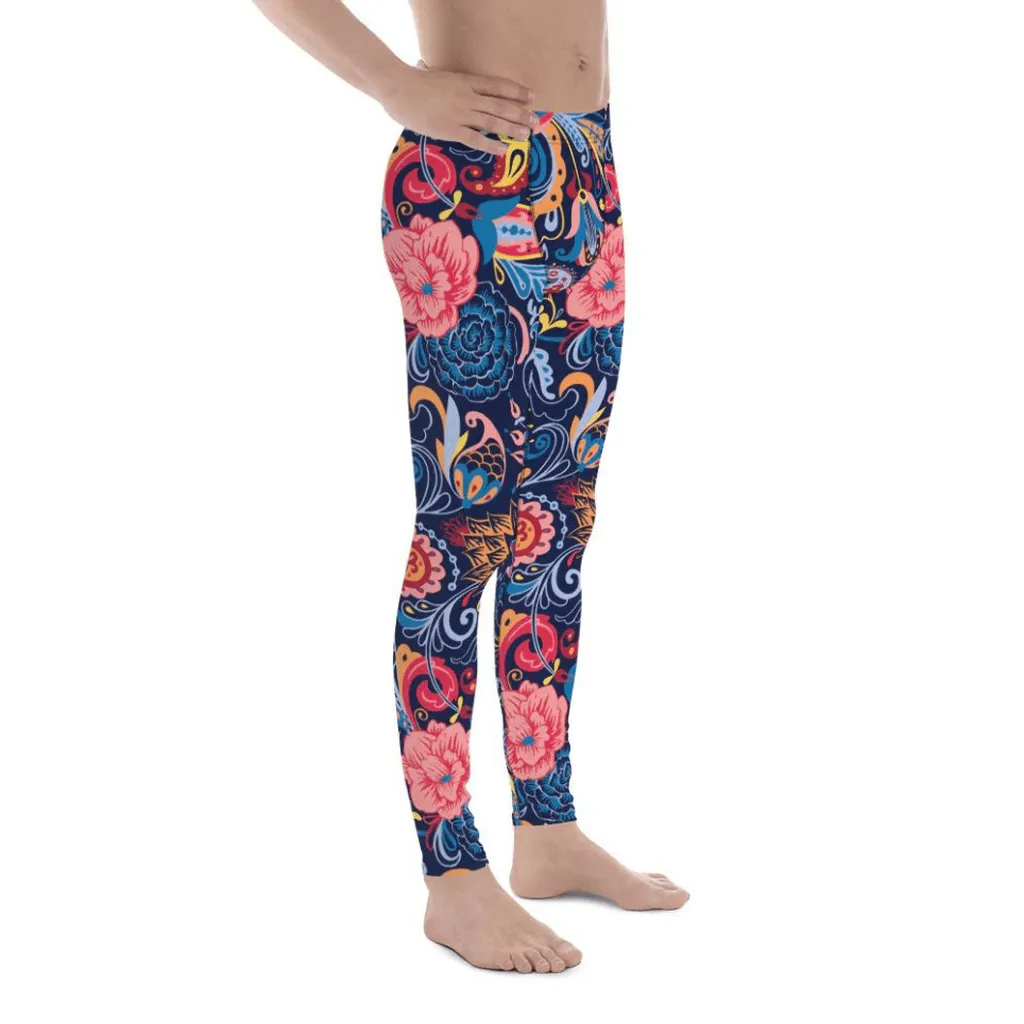 Art Deco Floral Men's Leggings