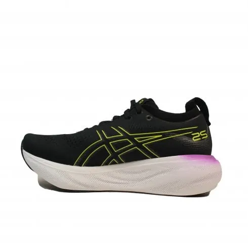 Asics GEL-NIMBUS 25 | Black/Glow Yellow | Womens Running Trainers