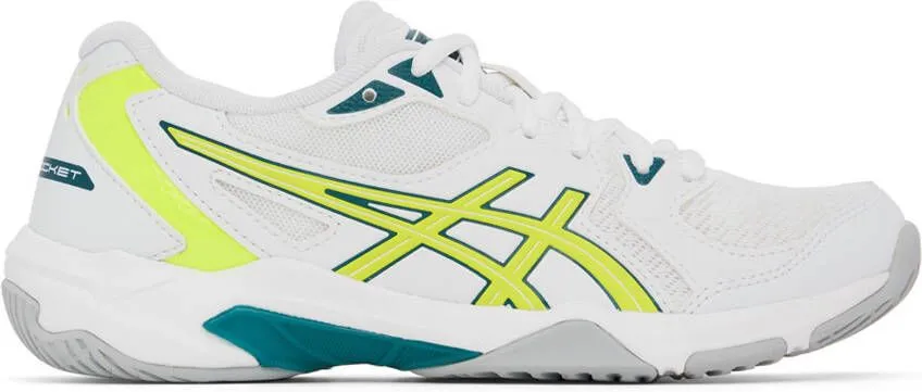 Asics White & Yellow Gel-Rocket 10 Sneakers