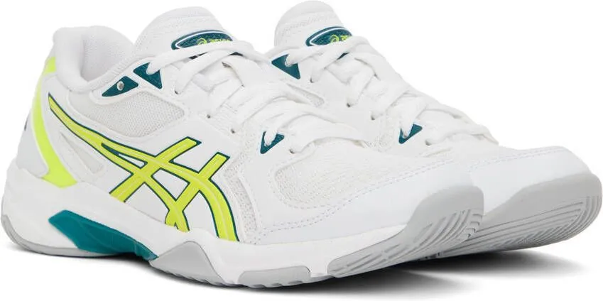 Asics White & Yellow Gel-Rocket 10 Sneakers