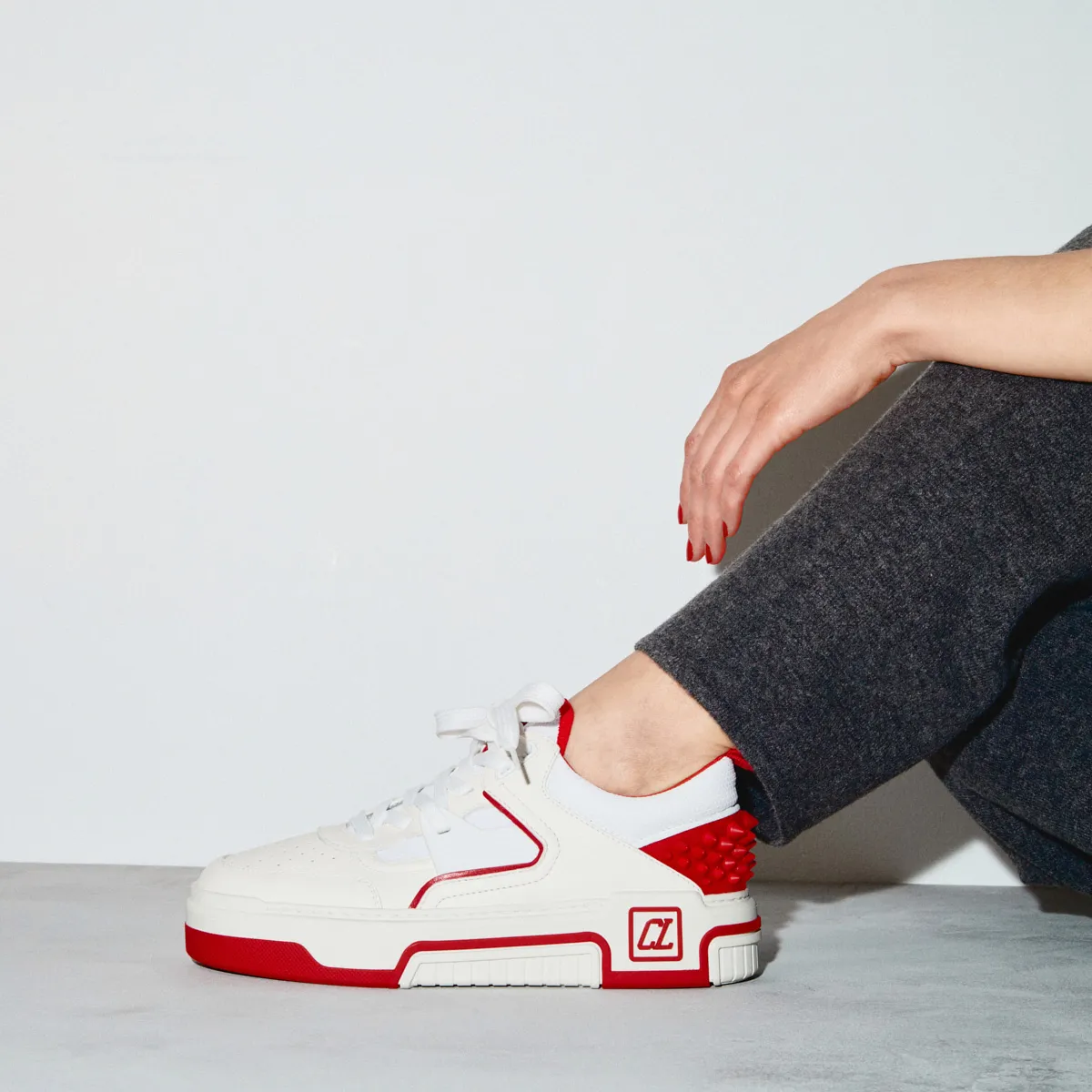 Astroloubi  Sneakers - Calf leather, suede and nappa leather - White - Women