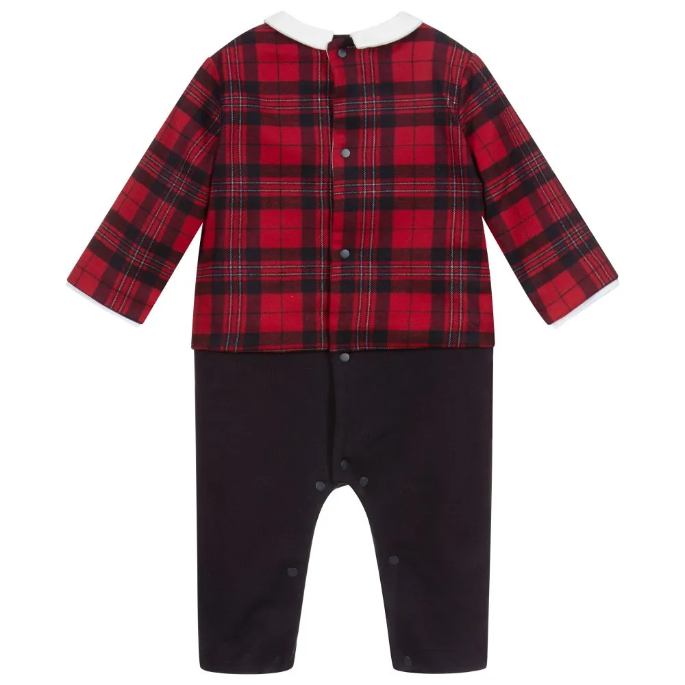 Baby Boys Red Tartan Romper