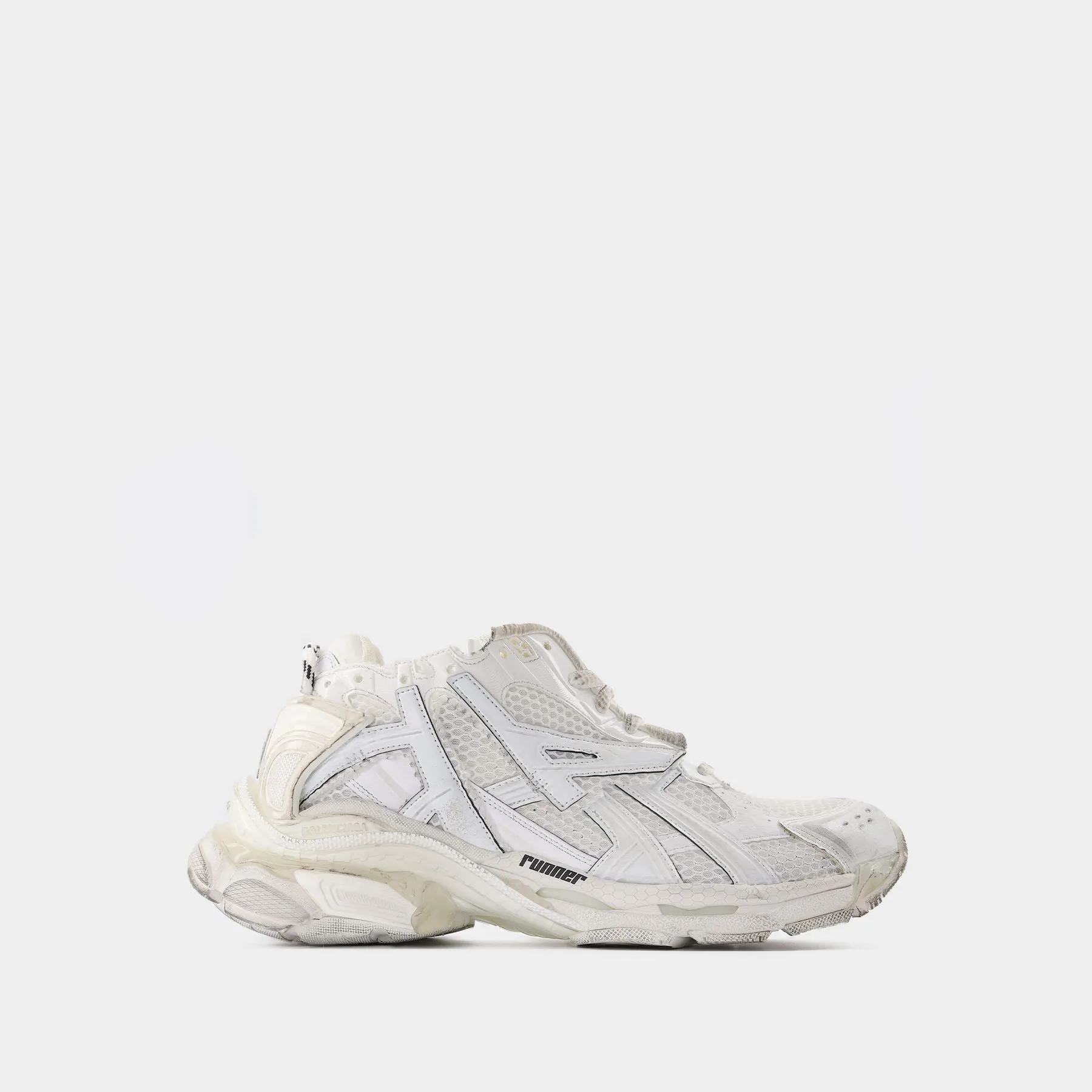 Balenciaga  Runner Sneakers in White Leather