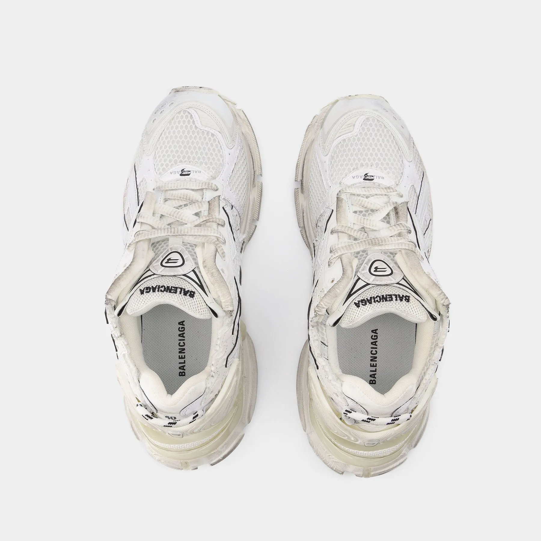 Balenciaga  Runner Sneakers in White Leather