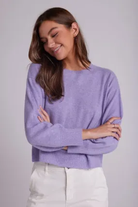 Bella Dahl Crew Neck Rib Pullover in Lilac Purple