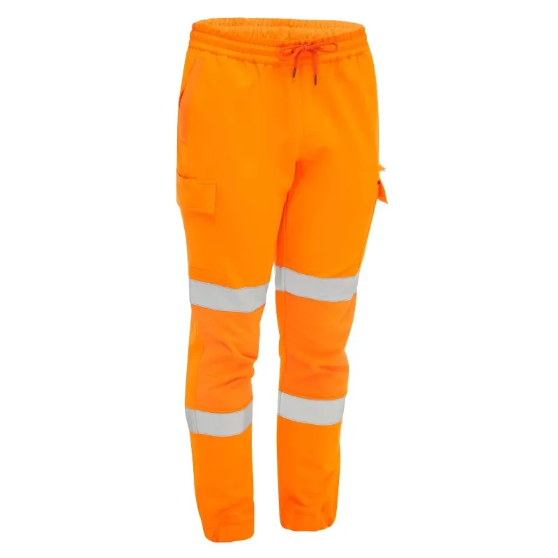 Bisley Flx & Move Orange Stretch Hi-Vis Joggers (Stout)