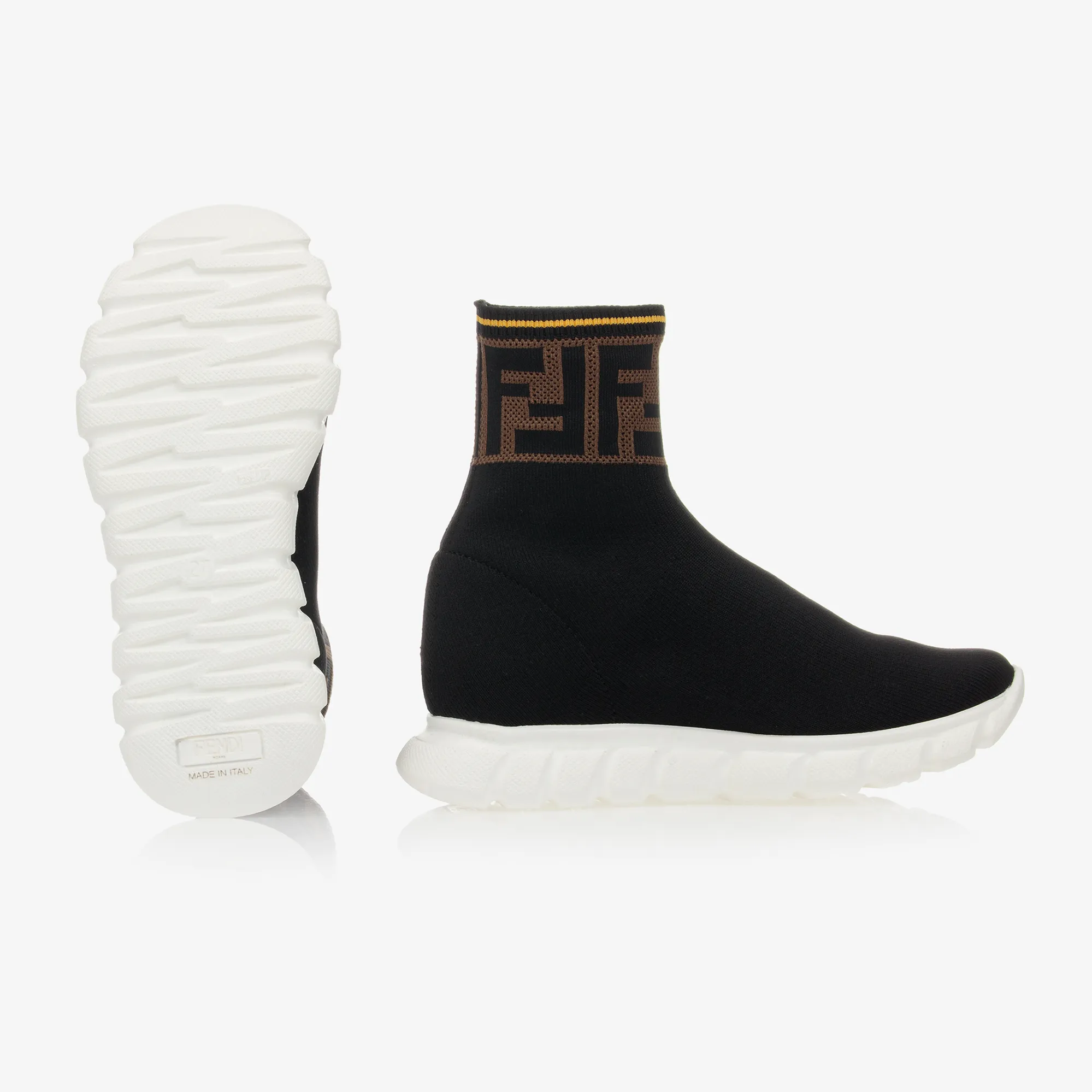 Black FF Logo Sock Trainers