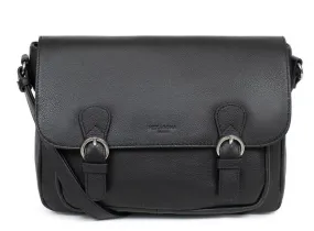 Black grained cowhide leather game bag 469707