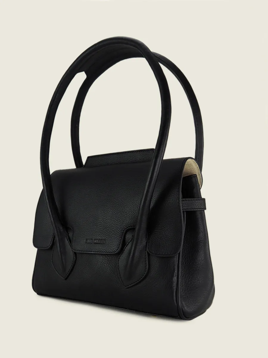 Black Leather Handbag for Women - Colette S Art Deco Black | PAUL MARIUS