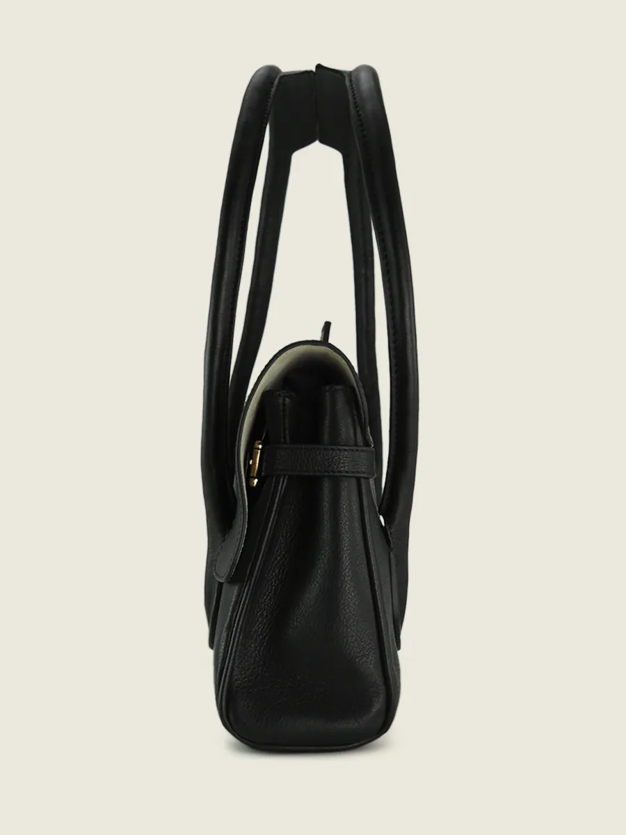 Black Leather Handbag for Women - Colette S Art Deco Black | PAUL MARIUS