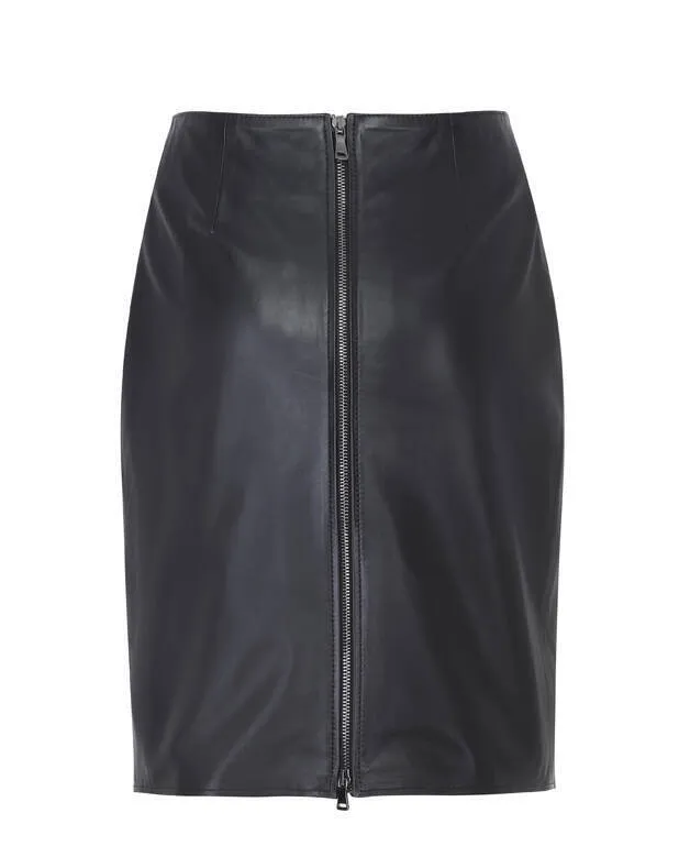 Black leather skirt adela