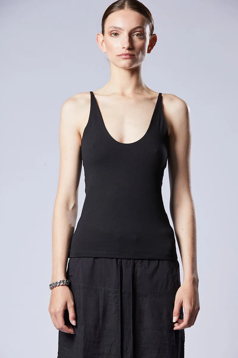 BLACK SOFT MODAL TANK TOP