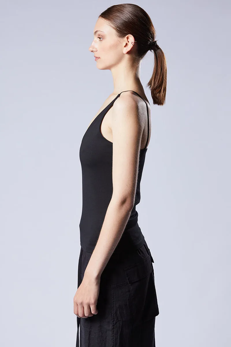 BLACK SOFT MODAL TANK TOP