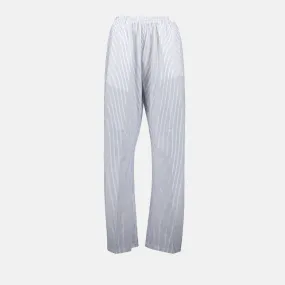 Blue and White Striped Trousers