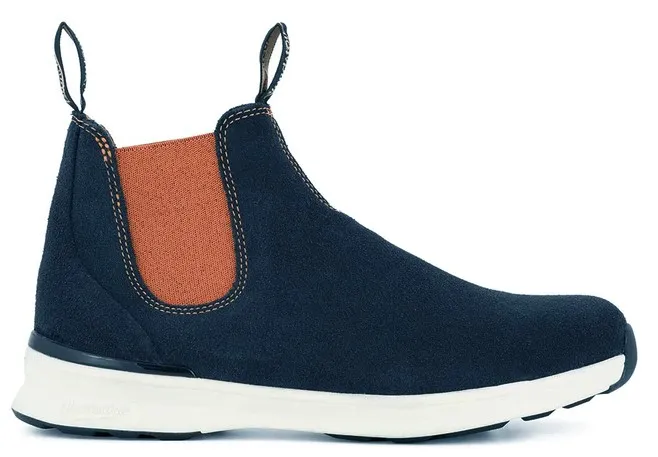 Blundstone 2147 - Navy Suede Active Boot with Burnt Orange Elastic