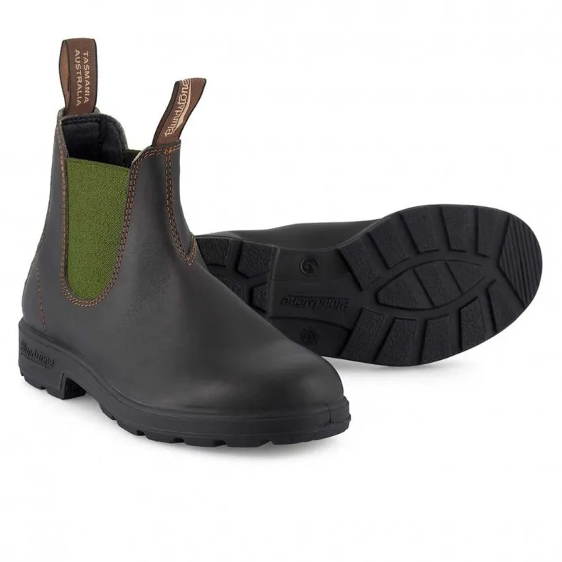 Blundstone 519 Original Series Boot (Stout Brown Leather/Olive Elastic)