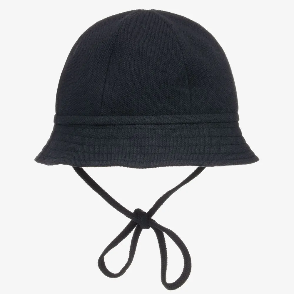 Boys Navy Blue Cotton Sun Hat