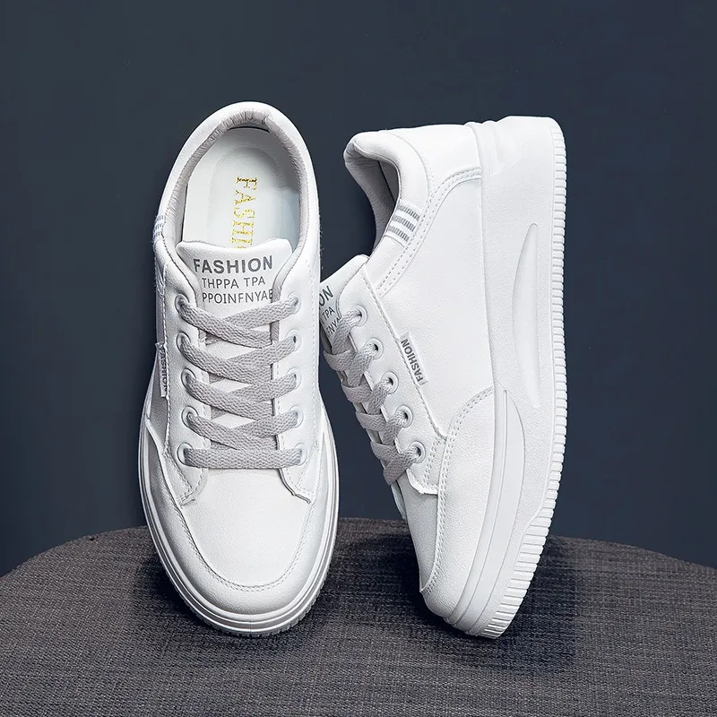 Breathable Faux Leather, Small White Casual, Spring Women's Sneakers