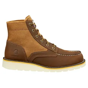 CARHARTT 6 MOC TOE WEDGE BOOT 9M BROWN LEATHER AND NYLON