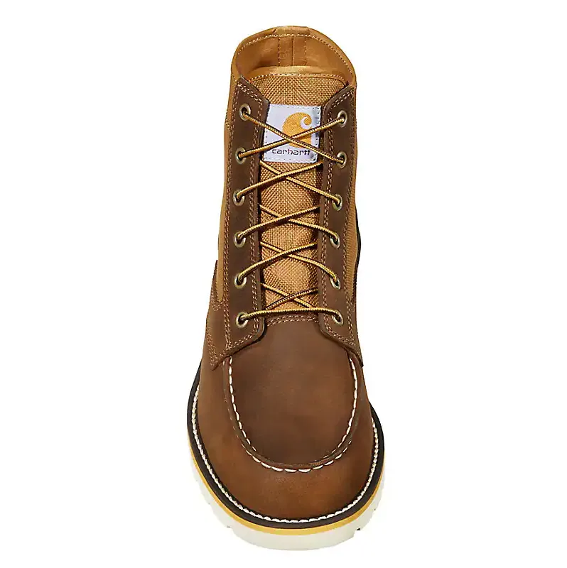 CARHARTT 6 MOC TOE WEDGE BOOT 9M BROWN LEATHER AND NYLON