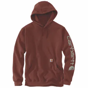 Carhartt Men's Signature Logo Hooded Pullover Sweatshirt_Iron Ore Heather