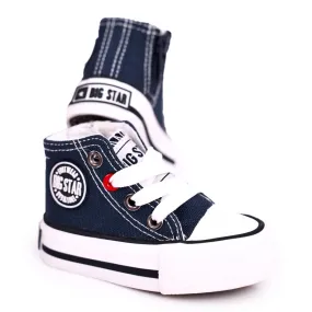 Children's High Sneakers With a zipper Big Star HH374189 Navy Blue