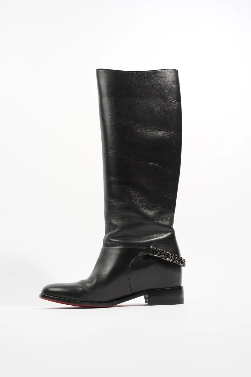 Christian Louboutin Cate Boot Black Calfskin Leather EU 37 UK 4