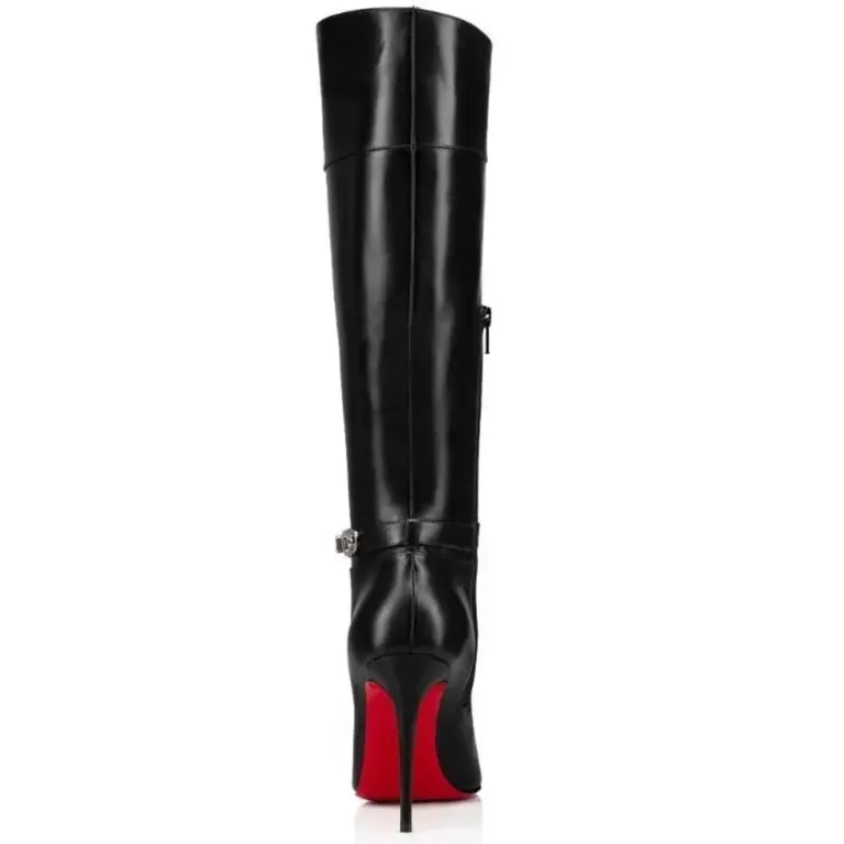 Christian Louboutin Condora Botta 100 Leather Knee-high Boot 'BLACK'