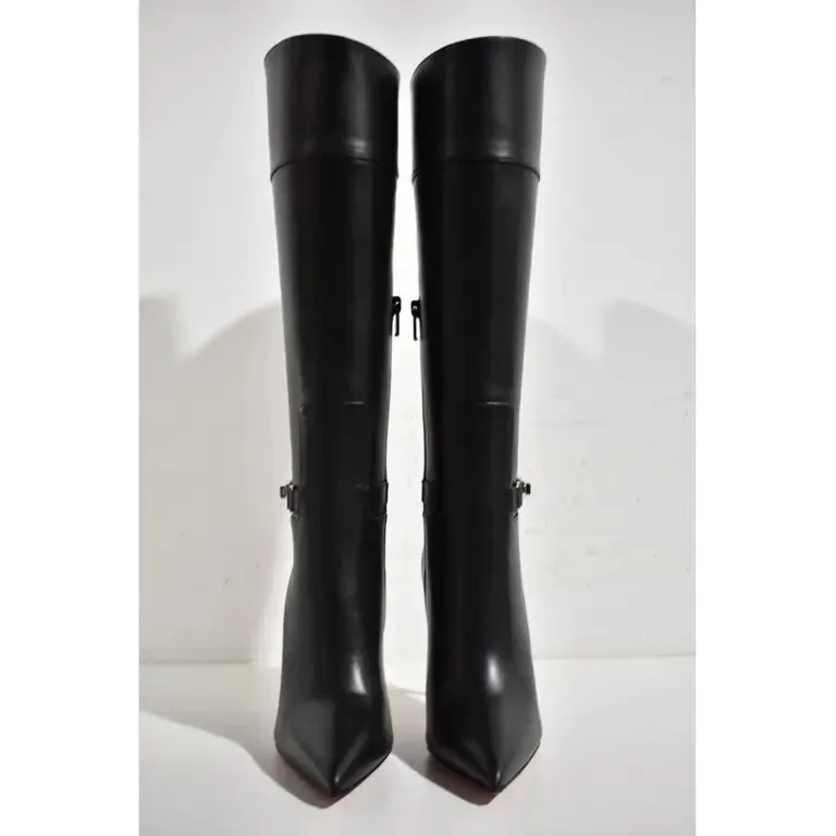 Christian Louboutin Condora Botta 100 Leather Knee-high Boot 'BLACK'