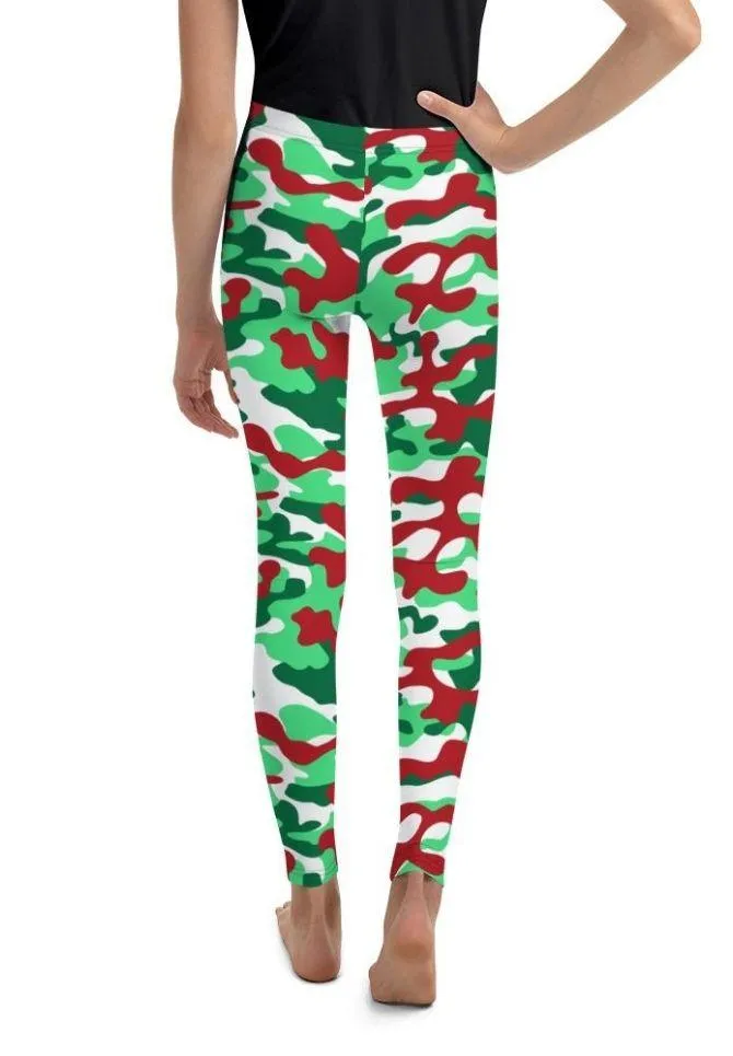 Christmas Camo Youth Leggings