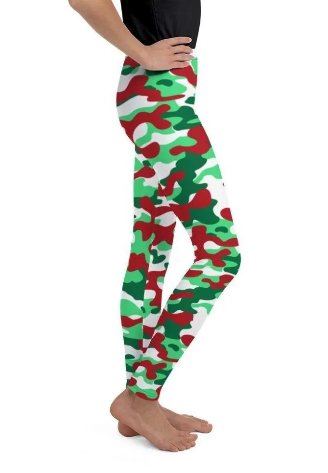 Christmas Camo Youth Leggings