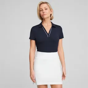 Cloudspun Piped Short Sleeved Women's Golf Polo | Deep Navy | PUMA Shop All Puma | PUMA 