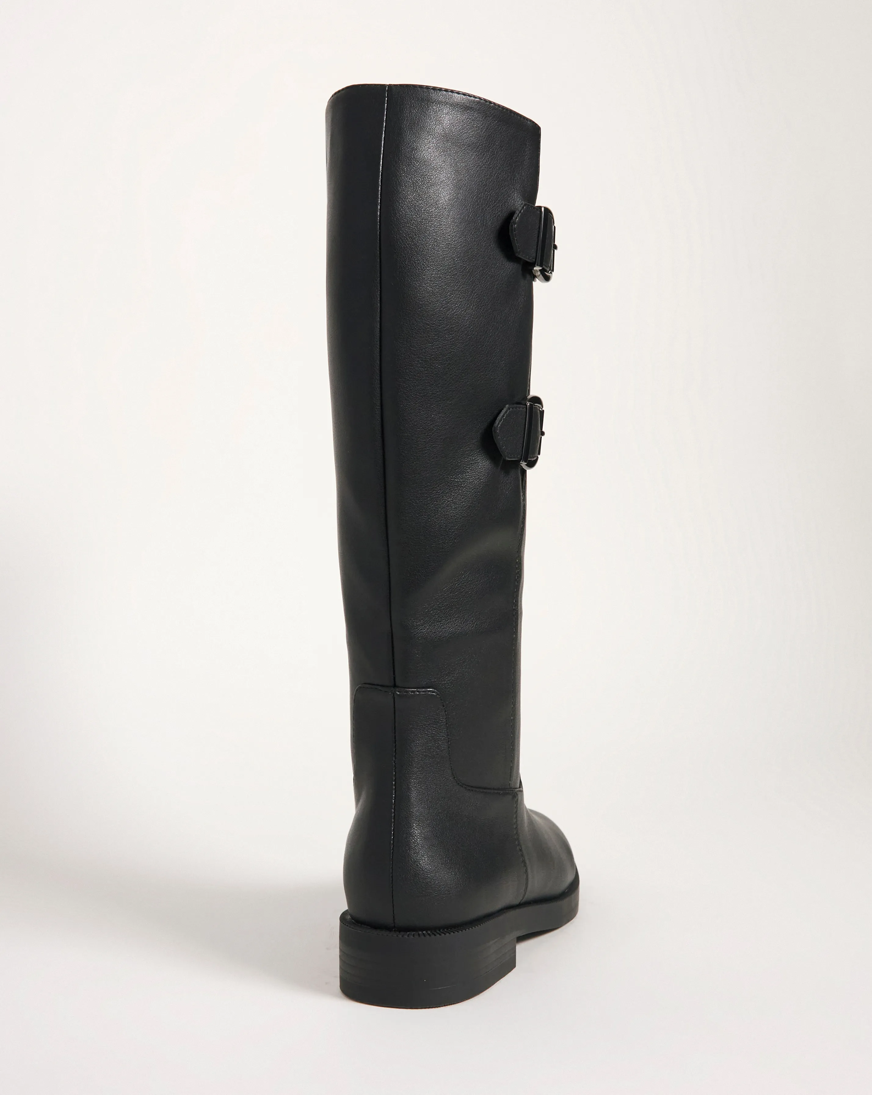 Comso Double Buckle High Leg Boot E Fit Curvy Plus Calf | Simply Be