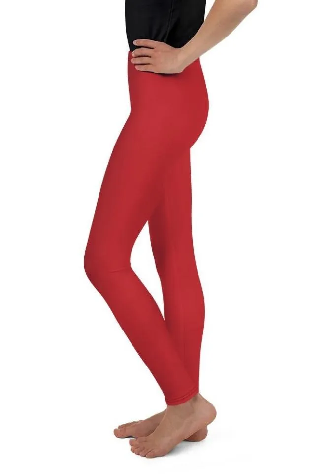 Crimson Red Youth Leggings