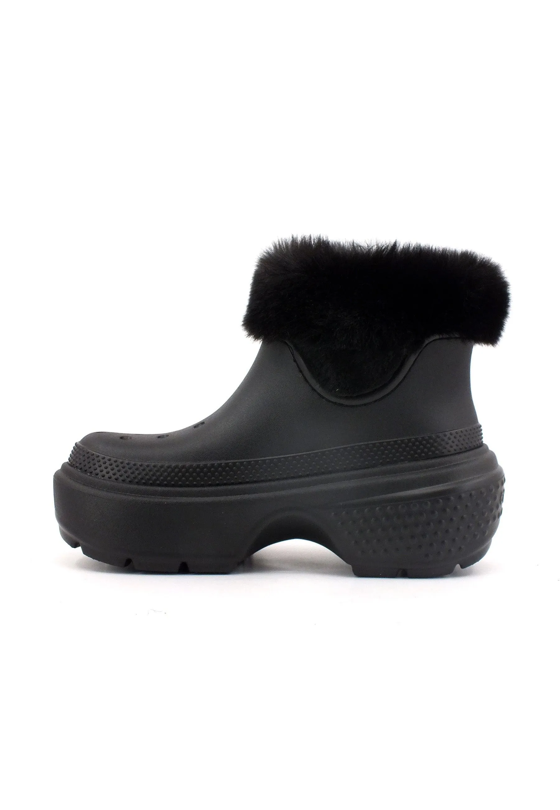 CROCS Stomp Lined Boot Stivaletto Pelo Donna Black 208718-001