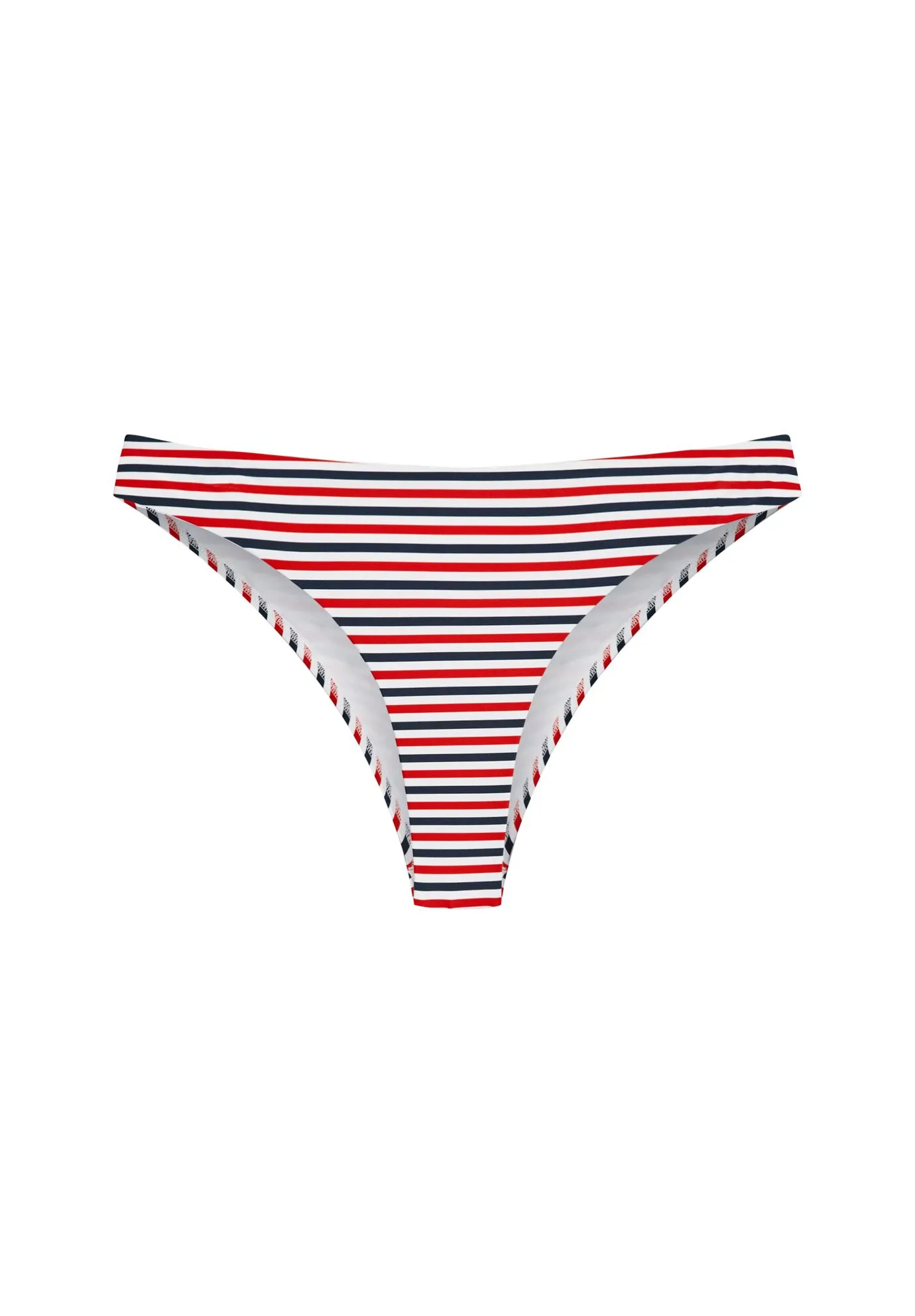 Daisy Print Bikini Bottom- red stripe