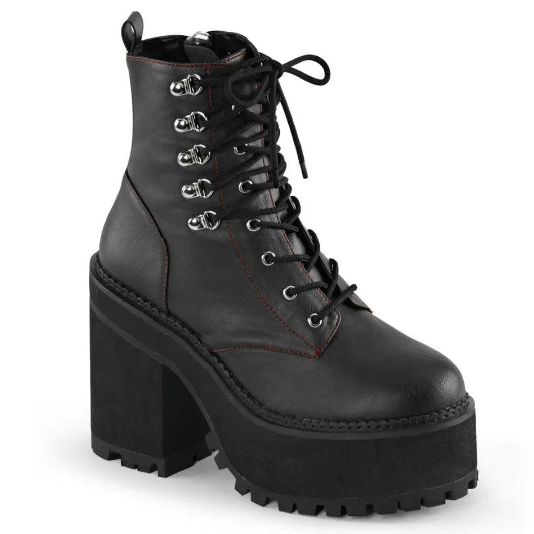 Demonia Slacker-165 Vegan Leather Mid-Calf Boot