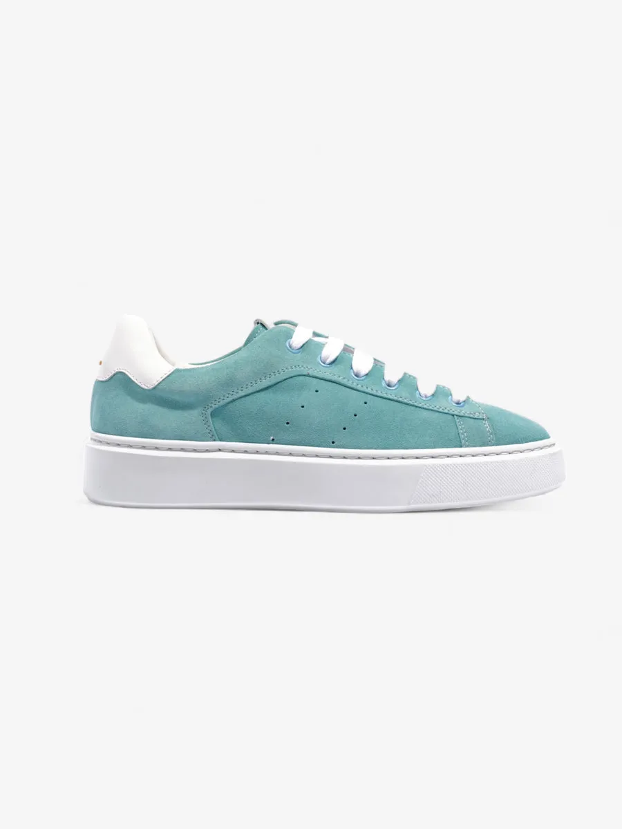 Doucal's Low Top Sneakers Aqua / White Suede EU 37 UK 4