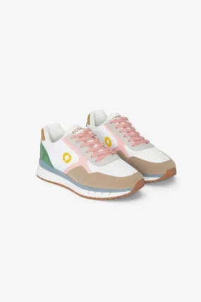 Ecoalf Women's Cervinoalf Sneakers, Off White/ Pink / 38