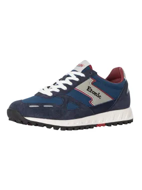 Etonic PR538 Suede Trainers - Navy/Scarlet