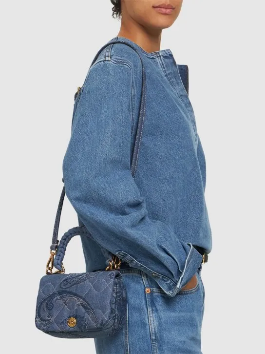 Etro   XS Bond denim jacquard shoulder bag 