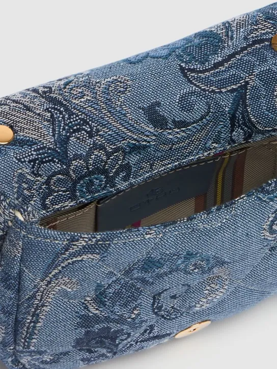 Etro   XS Bond denim jacquard shoulder bag 