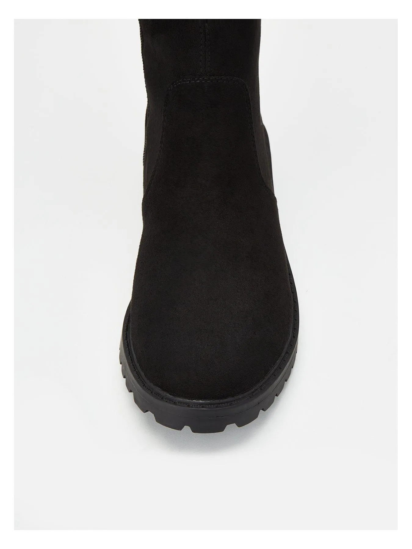 Everyday Over The Knee Stretch Back Boot - Black